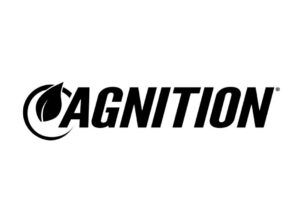 The word "AGNITION" in bold black letters, with the letter "A" stylized as a leaf inside a circular arrow, set against a white background.